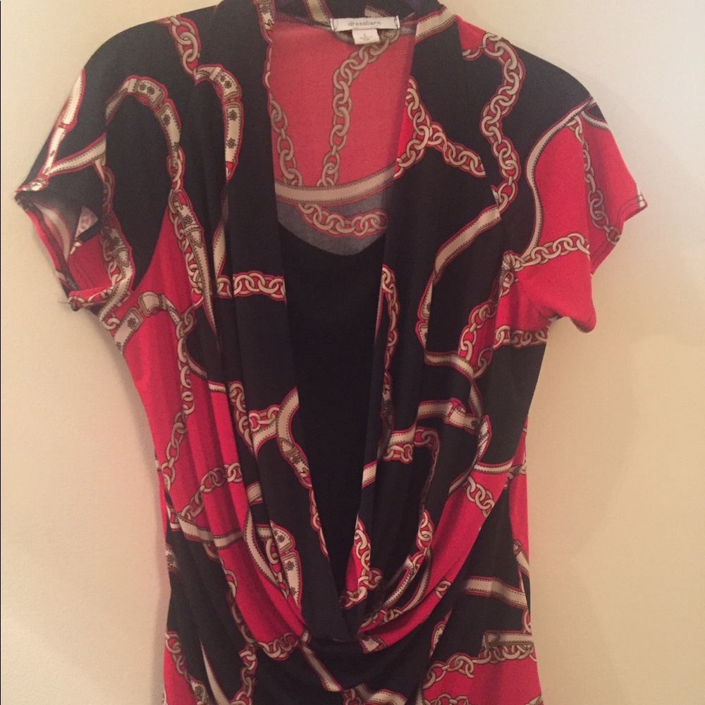 dress barn Short-Sleeved Layered Blouse